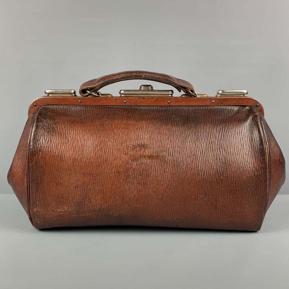 VINTAGE Brown Distressed Leather Doctor Bag